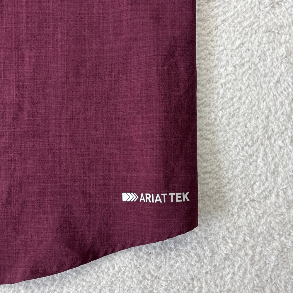 ARIAT Tek Heat Series Mens Long Sleeve Shirt Large Burgundy Lightweight Vented - Picture 10 of 16